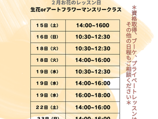 2月3月のレッスン日の受付をしております