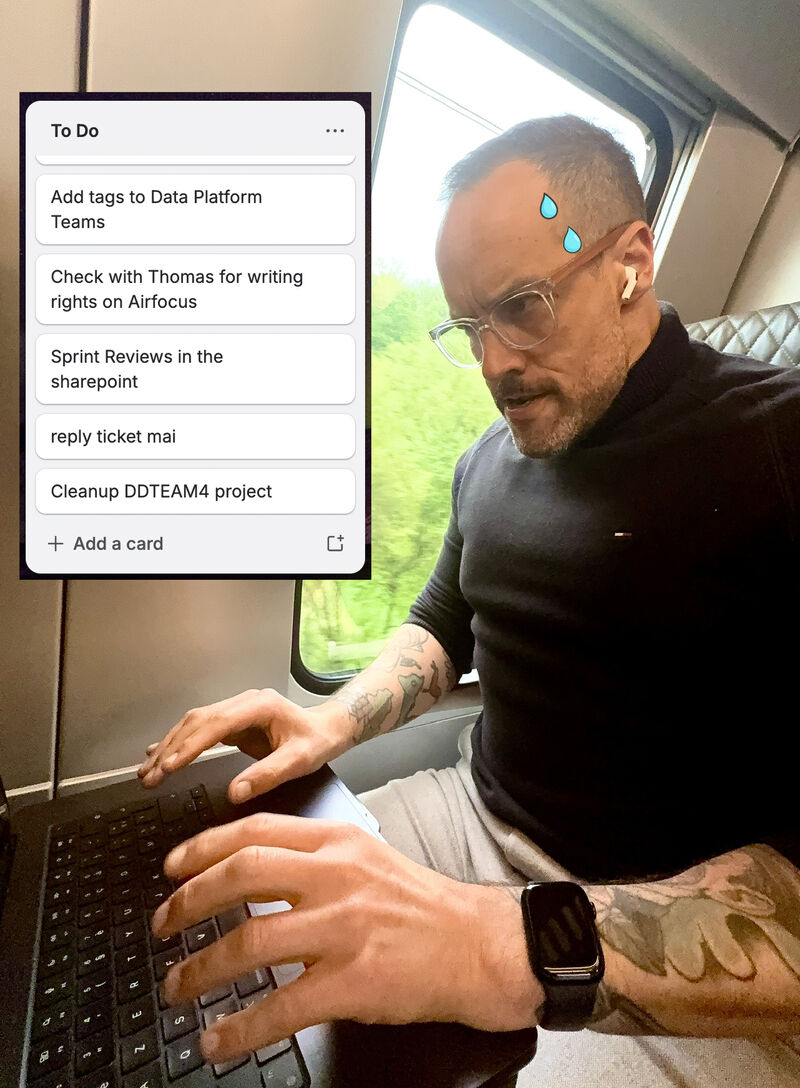 erik collard linkedin commuting to office by train for productive work