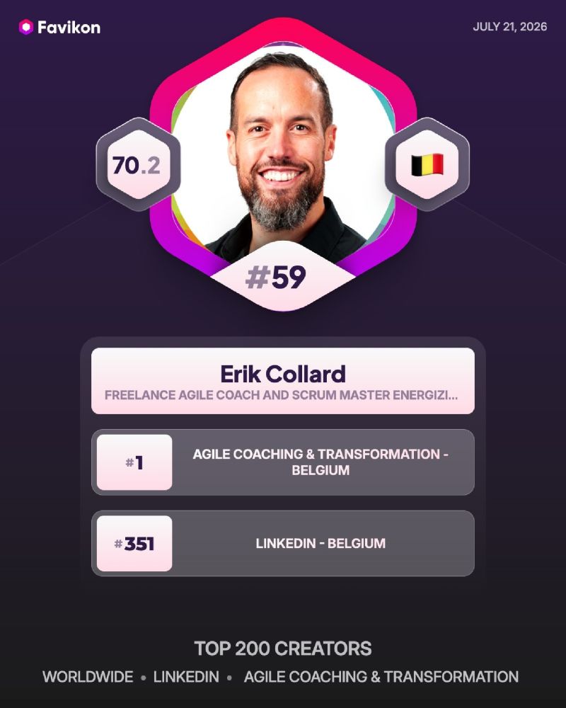 erik collard linkedin Favikon agile coaching ranking number 59 worldwide