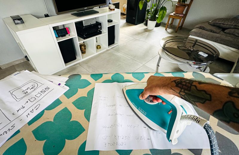 erik collard linkedin scrum master ironing crumpled papers from ideation session