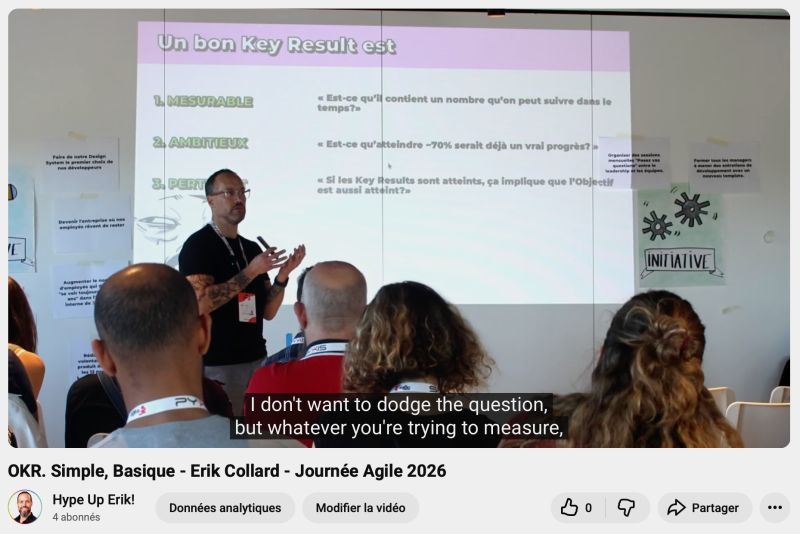 erik collard linkedin presenting OKR session at Journée agile Namur conference