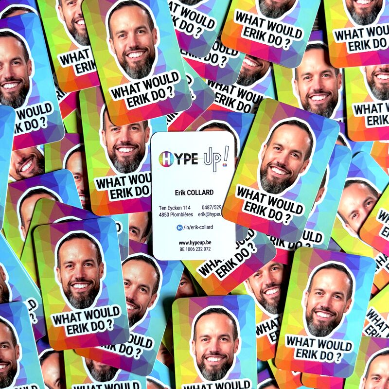 erik collard linkedin humorous business card design showing unprofessional or unconventional card concept