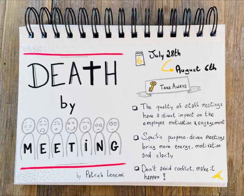 erik collard linkedin Death By Meeting book cover by Patrick Lencioni about meeting inefficiency solutions
