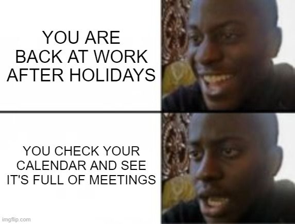 erik collard linkedin post about scheduling meetings with returning colleagues after holidays
