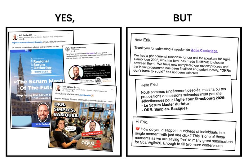 erik collard linkedin speaking confirmations announcement with rejections discussion