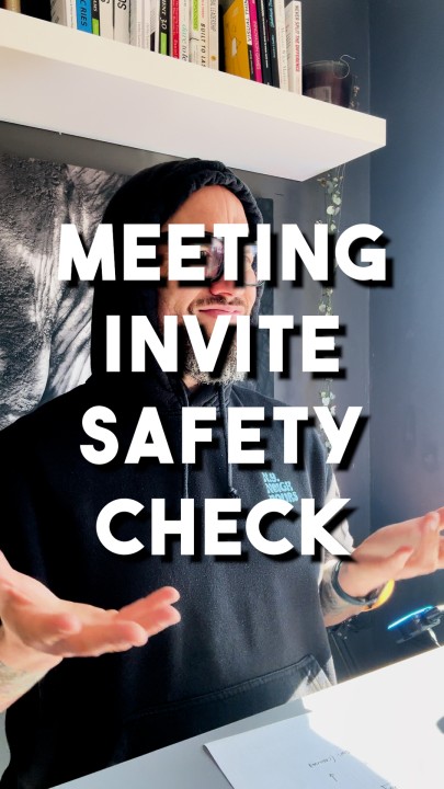 erik collard linkedin example of a well-written meeting invite with clear title and expectations