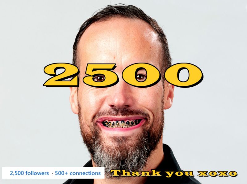 erik collard linkedin 2500 followers milestone celebration with gratitude message