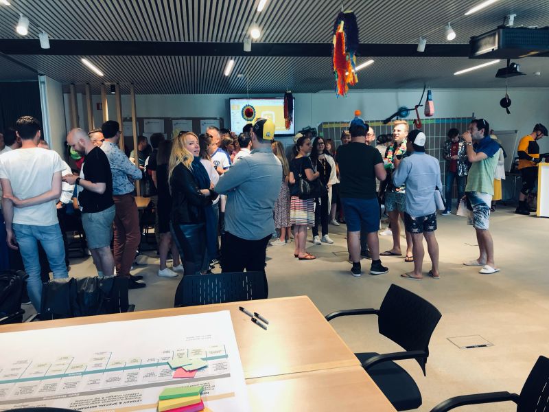 erik collard linkedin Big Room Planning meeting with Telenet group team members collaborating on training alignment