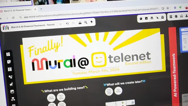 erik collard linkedin at Mural and Telenet collaboration celebration event with facilitation team