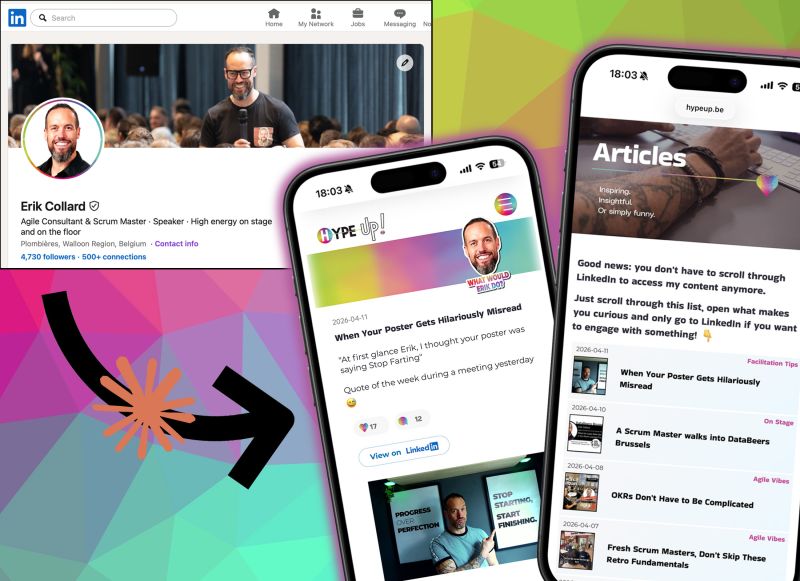 erik collard linkedin bilingual dynamic feed website built with Claude Code displaying LinkedIn content