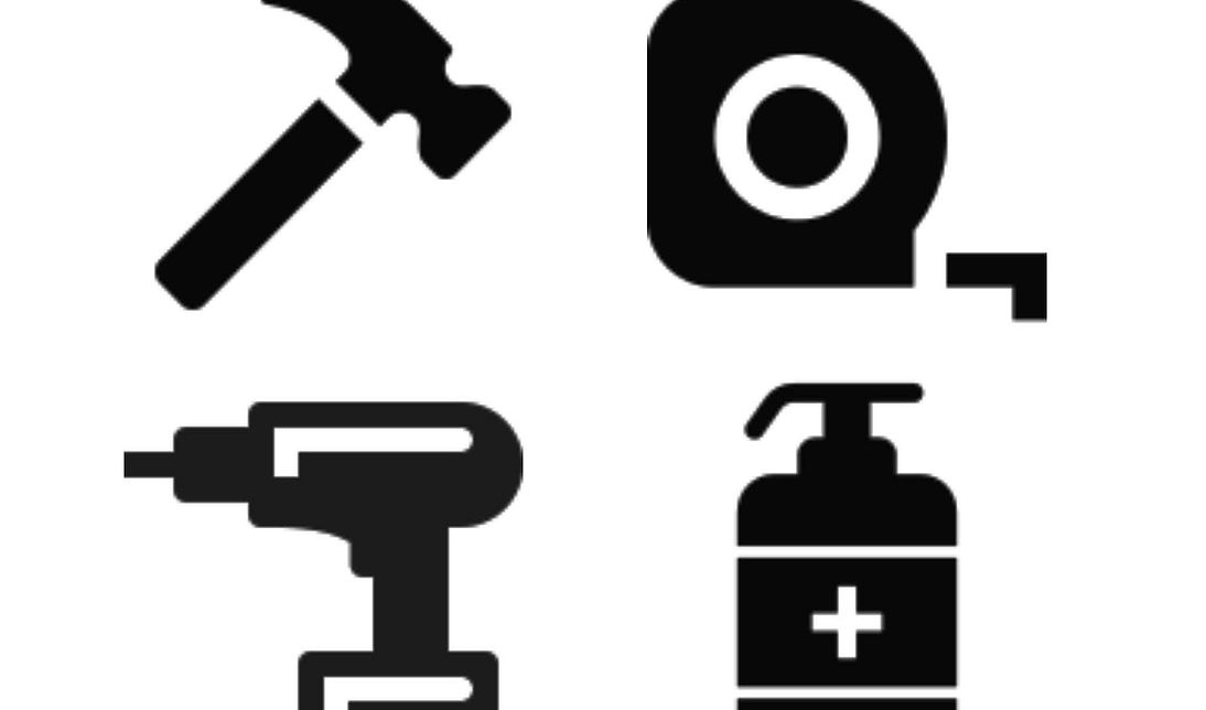 Logo of Hammer, Tape Measure, Drill, and Hand Sanitizer - Daniel Builders