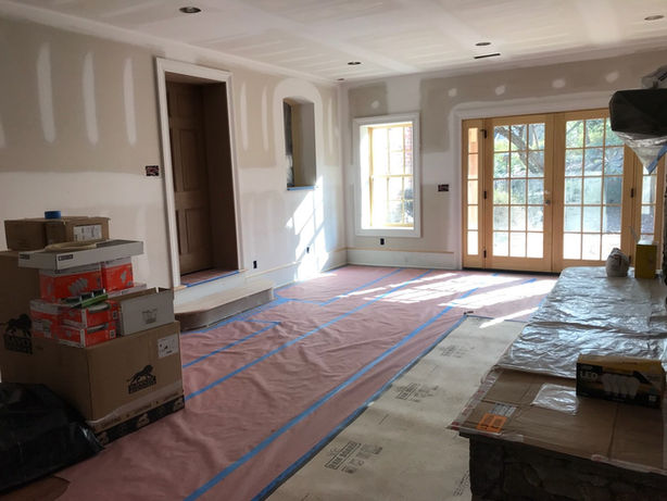Remodeling in Progress of Interior Room with French Doors - Daniel Builders