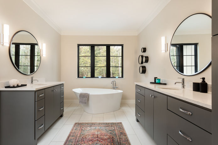 Stand Alone Tub in Finished Master Bathroom - Daniel Builders