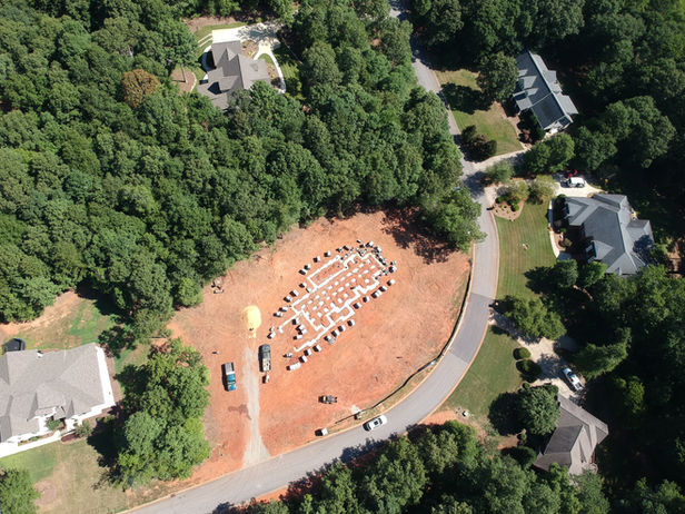 Drone View of Cleared Lot Location of Custom Home - Daniel Builders