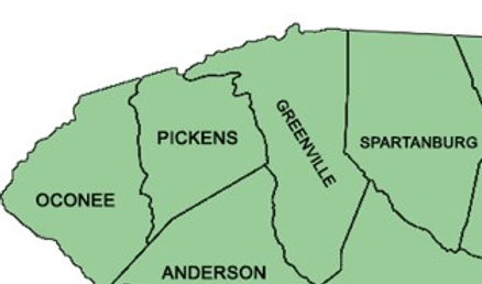 Map of Upstate South Carolina - Daniel Builders