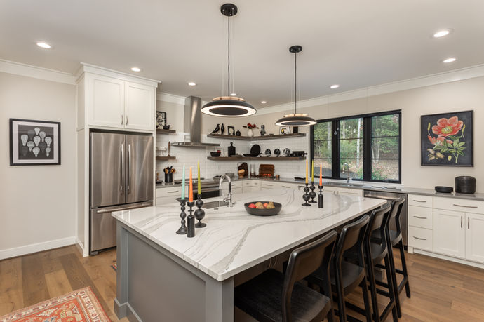Kitchen Island in Finished Custom Home - Daniel Builders