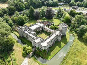Aerial shot of a castle wedding venue - Marshalls Drone Services