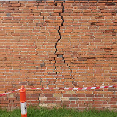 Severe external crack in brick work.