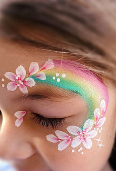Easy rainbow flower face painting