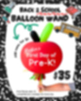 Back 2 School Balloon Wand