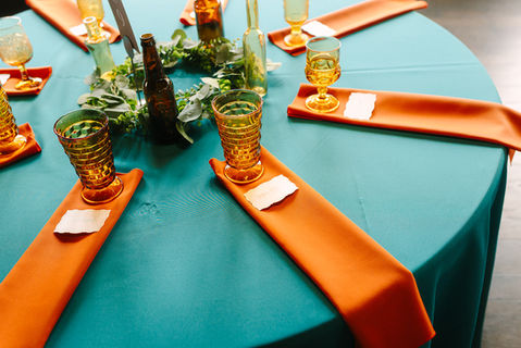 Table decor at a wedding reception in Indianapolis.