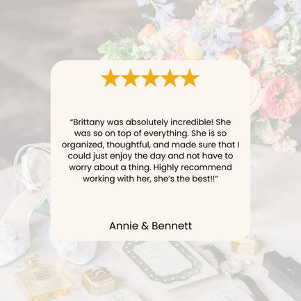 A 5-star client review for The Wedding DOC.