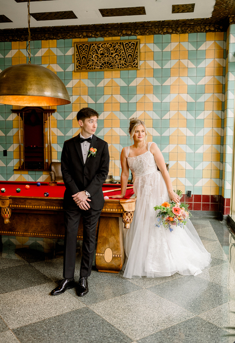 A couple on their wedding day in Indianapolis.