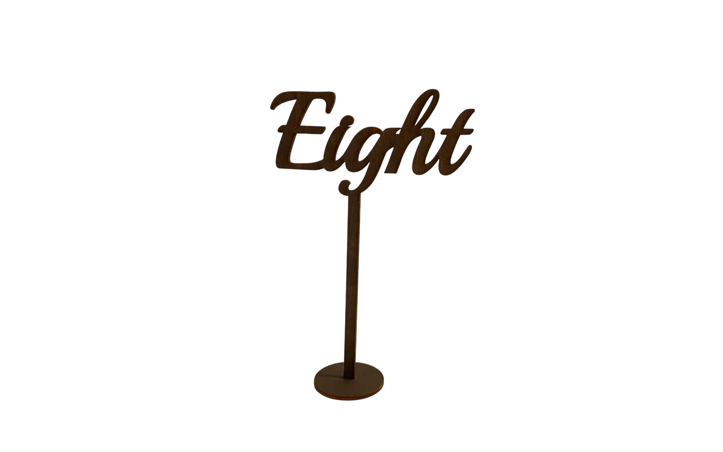 Dark Walnut Cursive Table Number