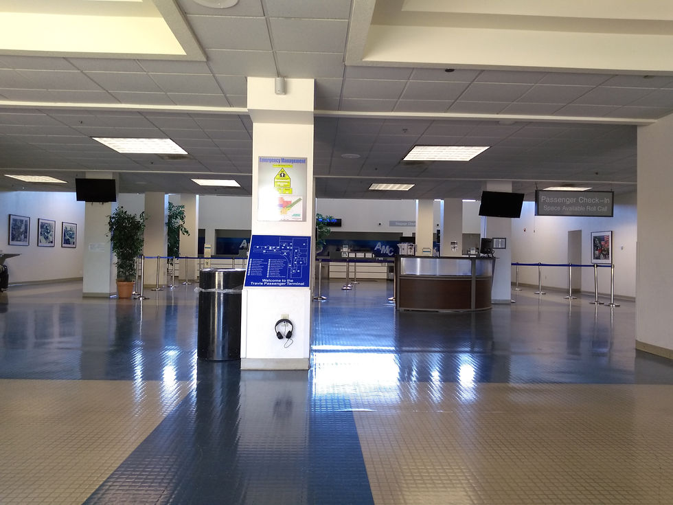A look at the Travis passenger terminal during a quiet moment