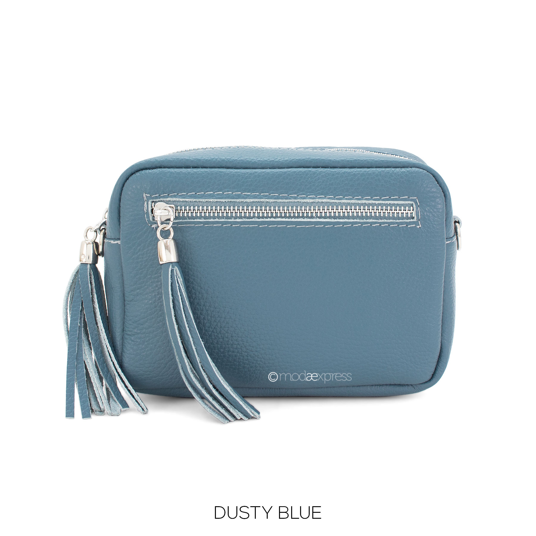 The Leather Lily Bag - Dusty Blue