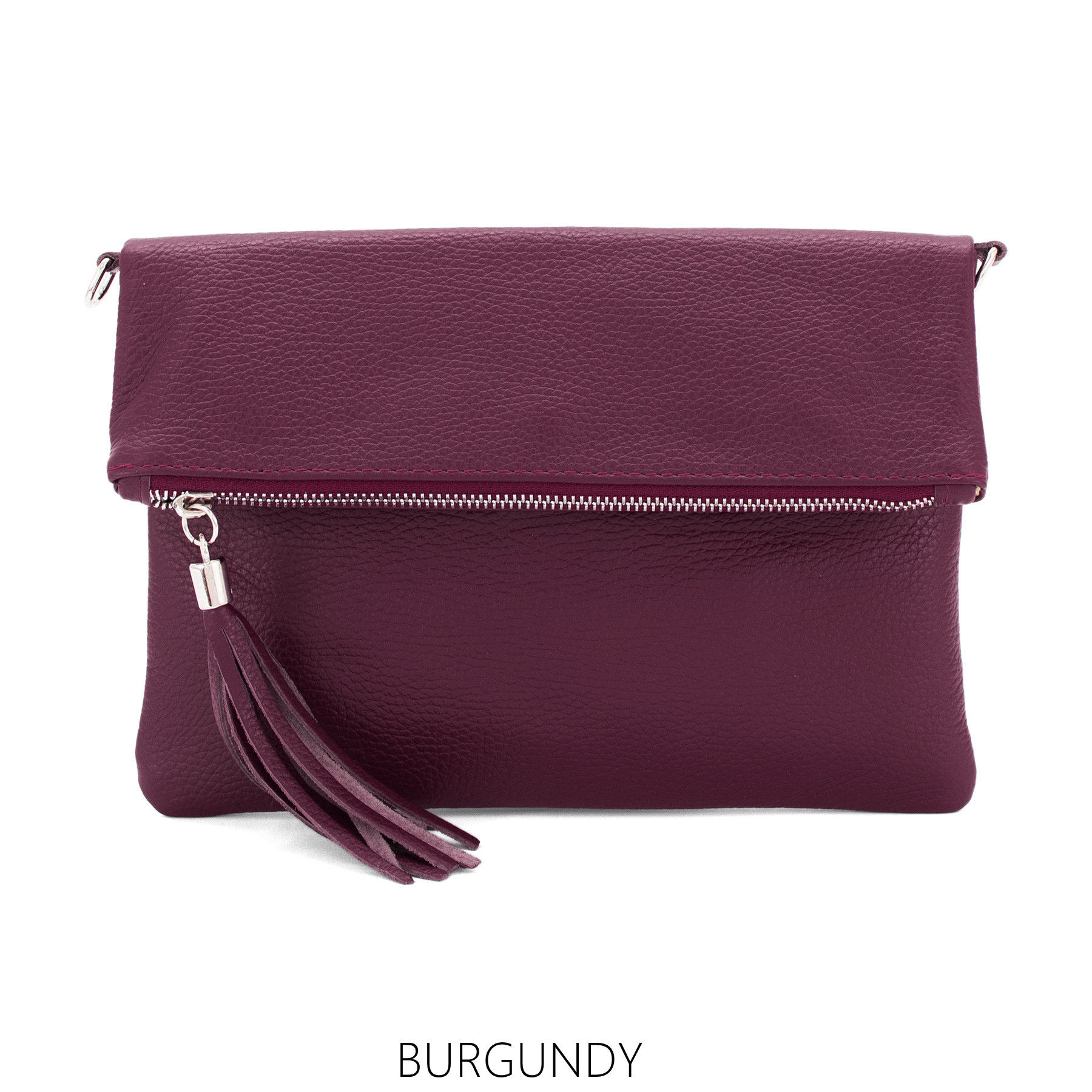 The Kerry Bag - Leather Foldover Bag - Burgundy
