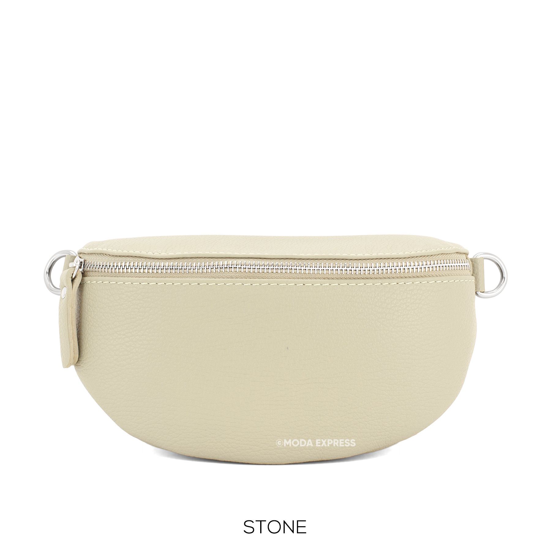 The Leather Jenny Bag - Half Moon Bag - Stone