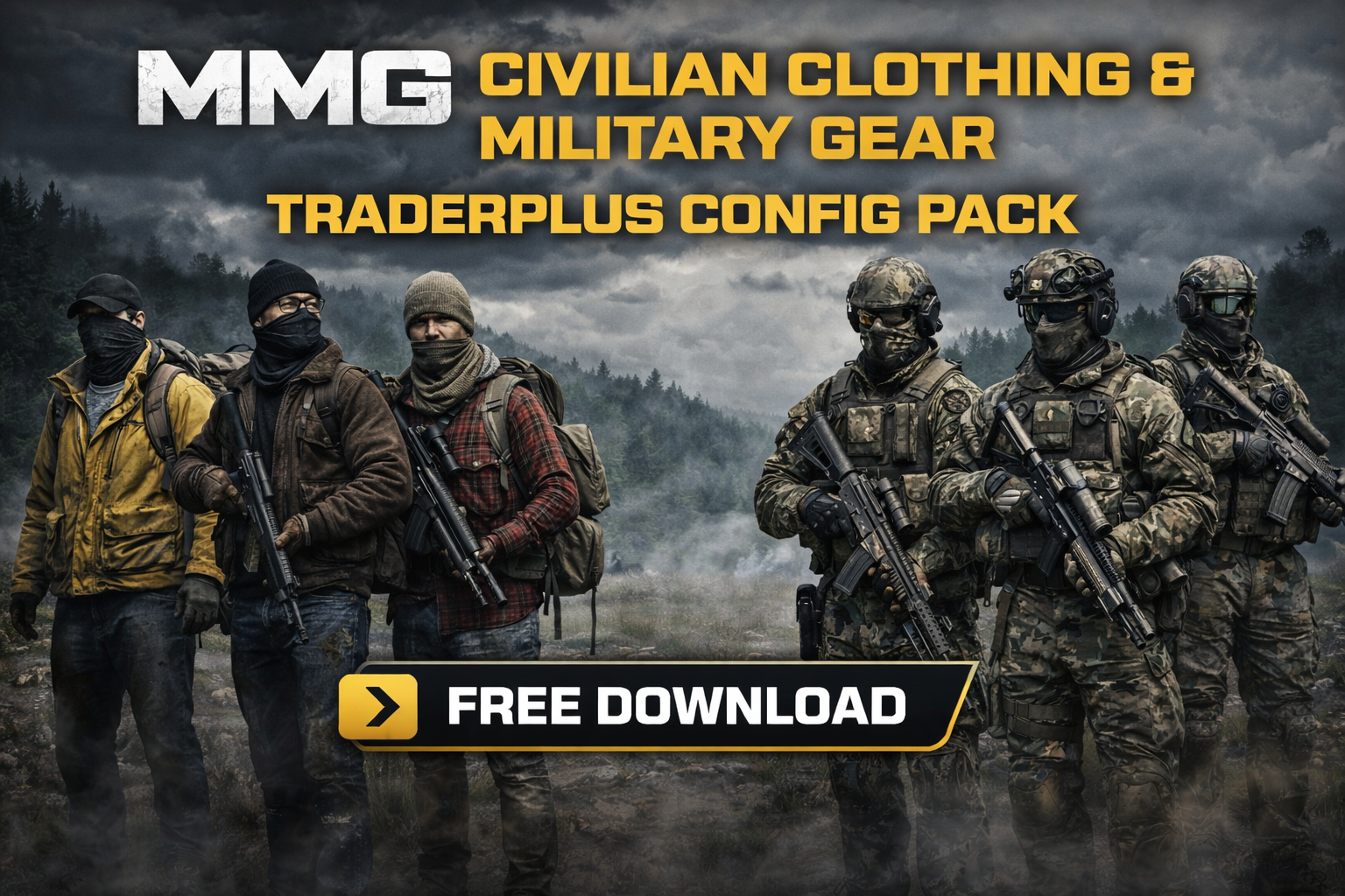 MMG Civilian Clothing & Military Gear TraderPlus Config Pack (Free Download)
