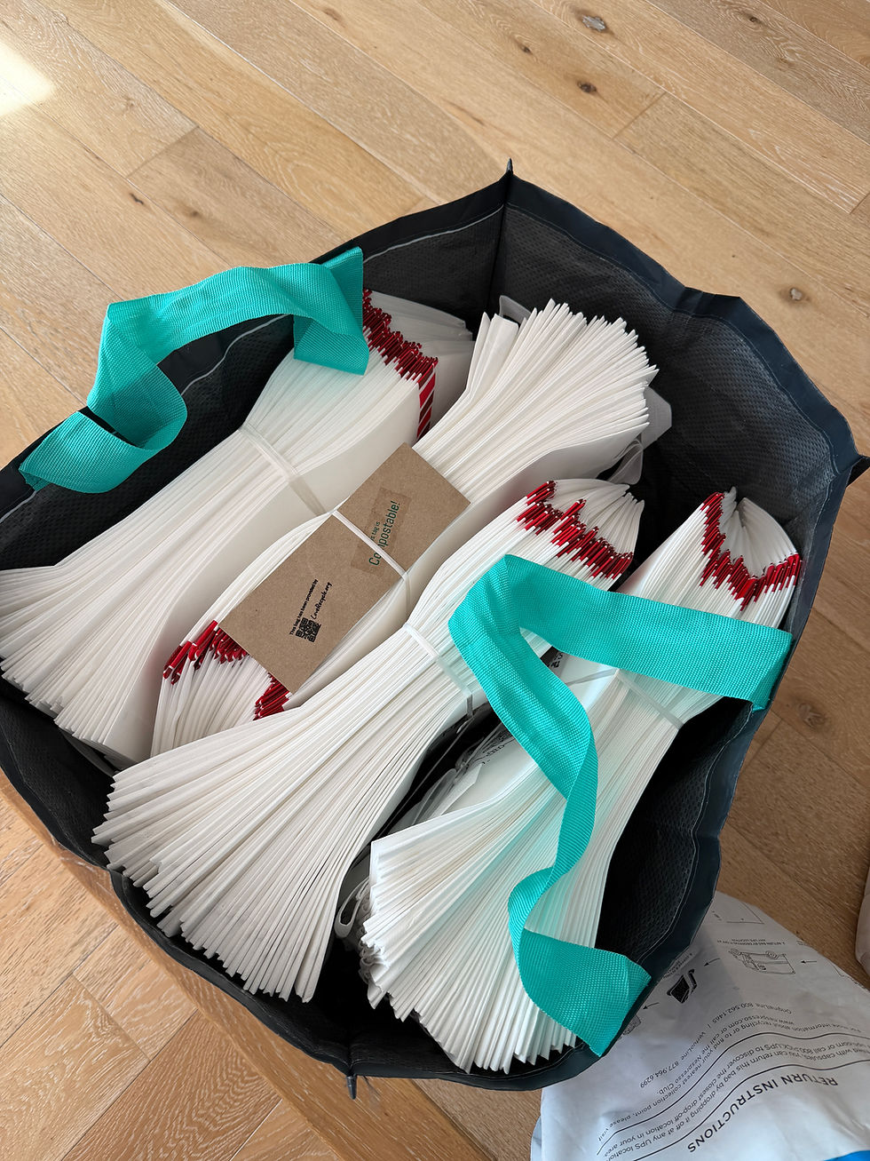 Bags, Donated. Check.
