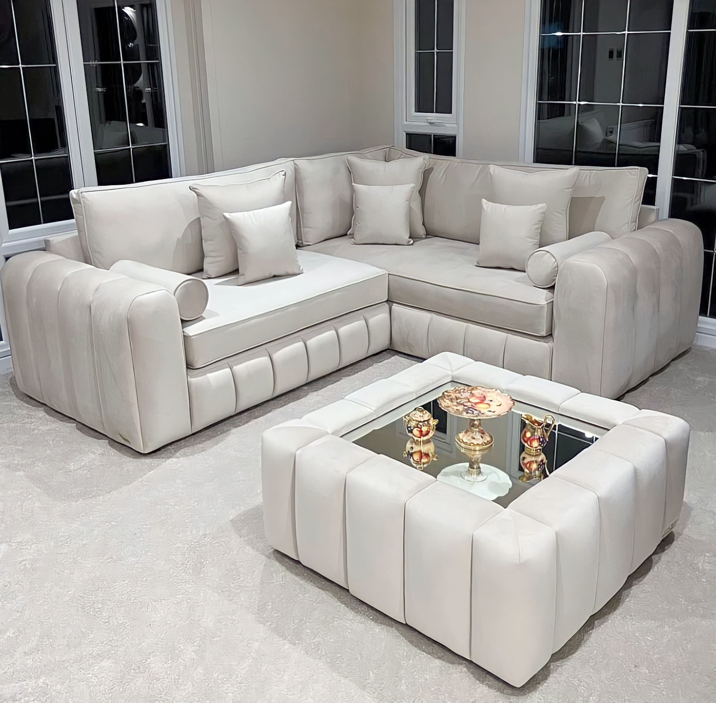 Oxford velvet corner sofa