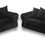 Thumbnail: Rino 2 & 3 seater sofa set black