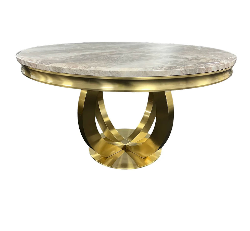 G-Chelsea 1.3m Round dining Table with gold frame