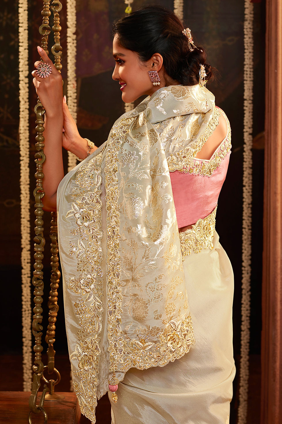 Thumbnail: Classic Off-White Saree