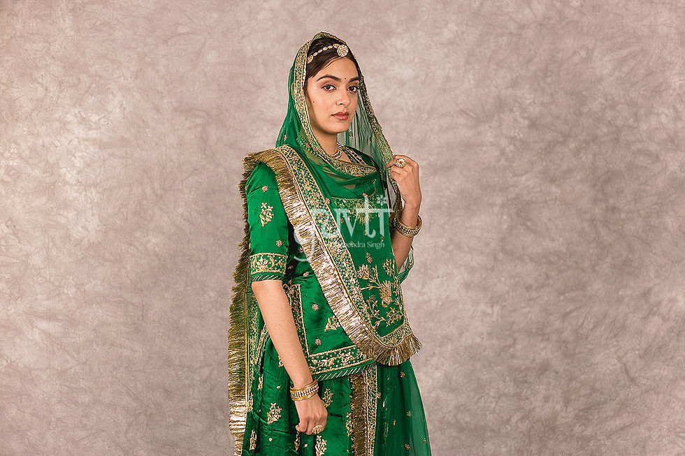 Thumbnail: Zardozi Aari sequins work Rajputi Poshak