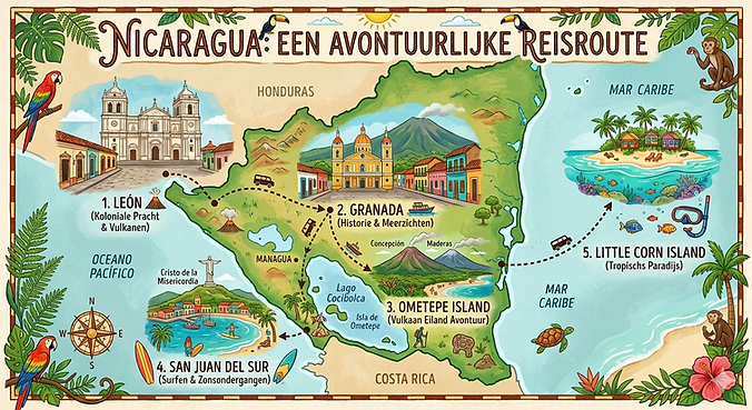 reisroute door nicaragua