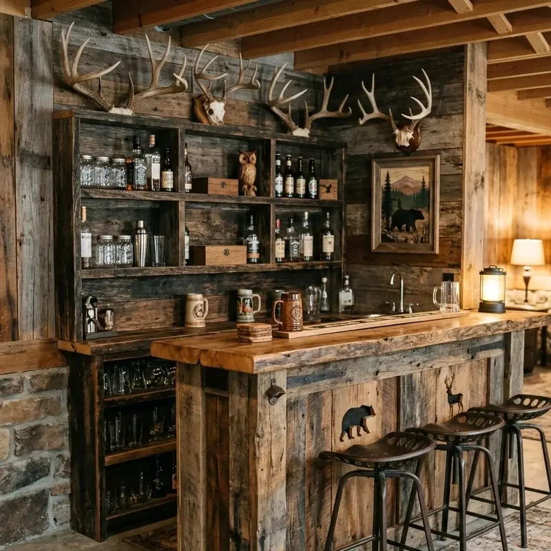 DIY Rustic Basement Bar Ideas