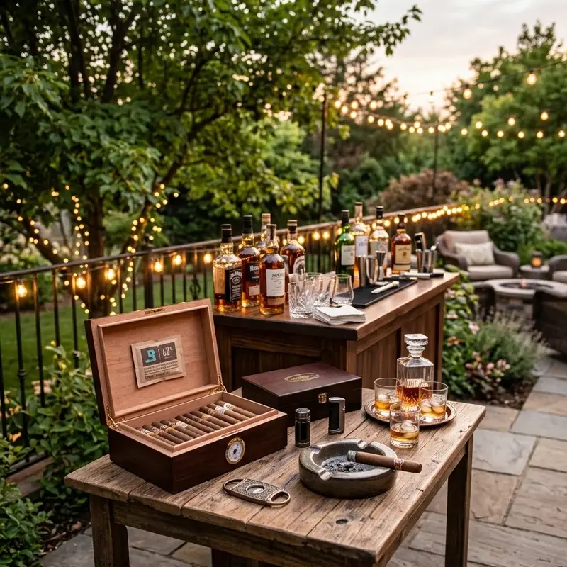 Outdoor Cigar Bar Party Ideas