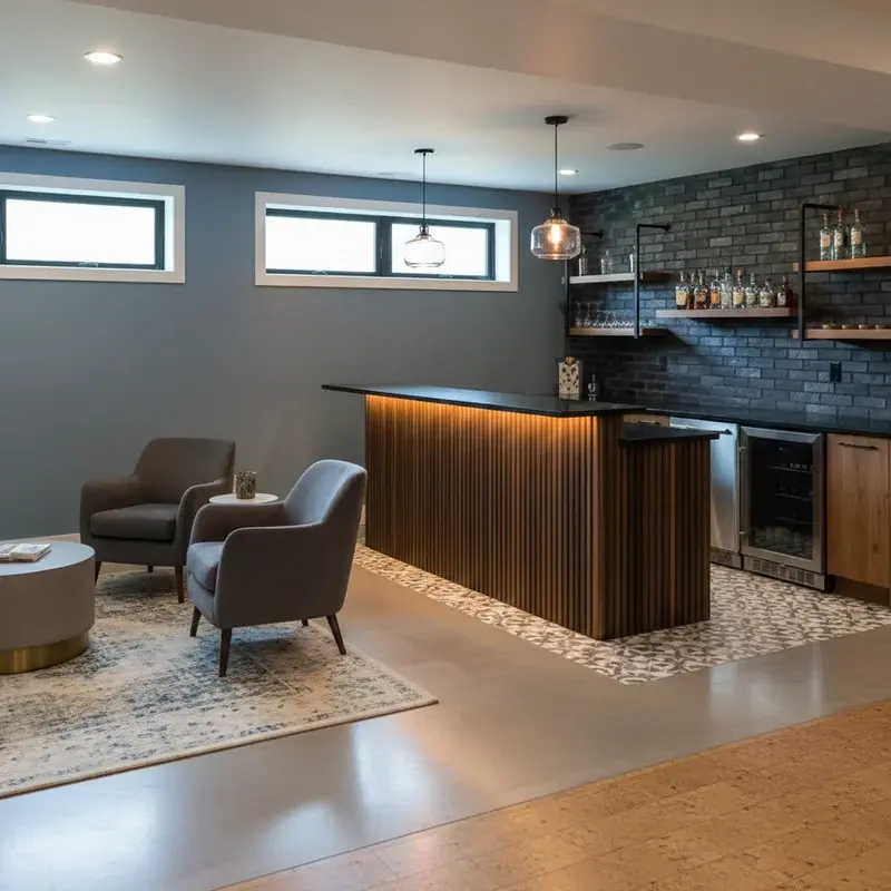 Finished Basement Ideas with Bar