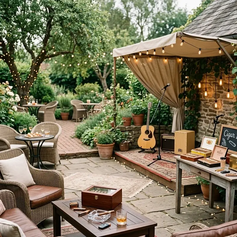 Outdoor Cigar Bar Party Ideas