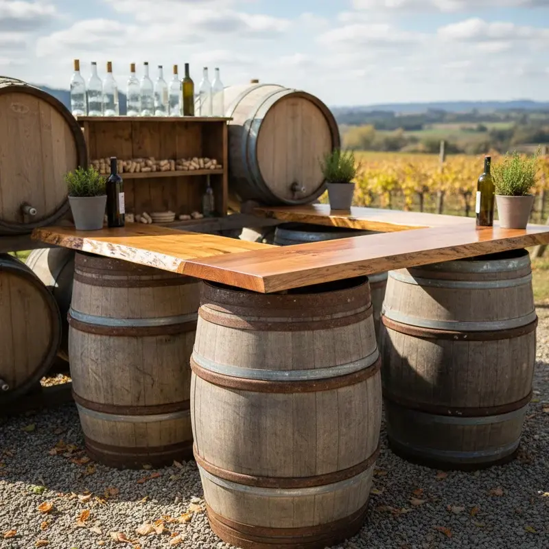 Wine Barrel Bar Ideas