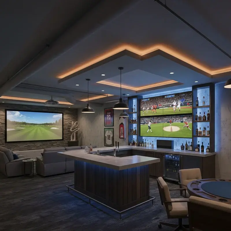 Finished Basement Ideas with Bar