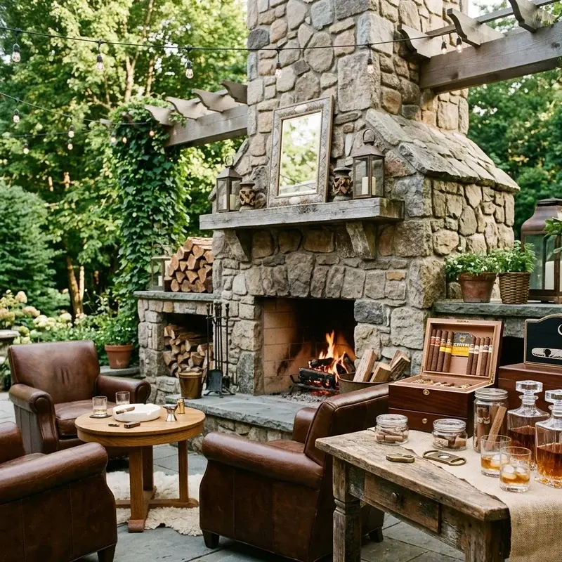 Outdoor Cigar Bar Party Ideas