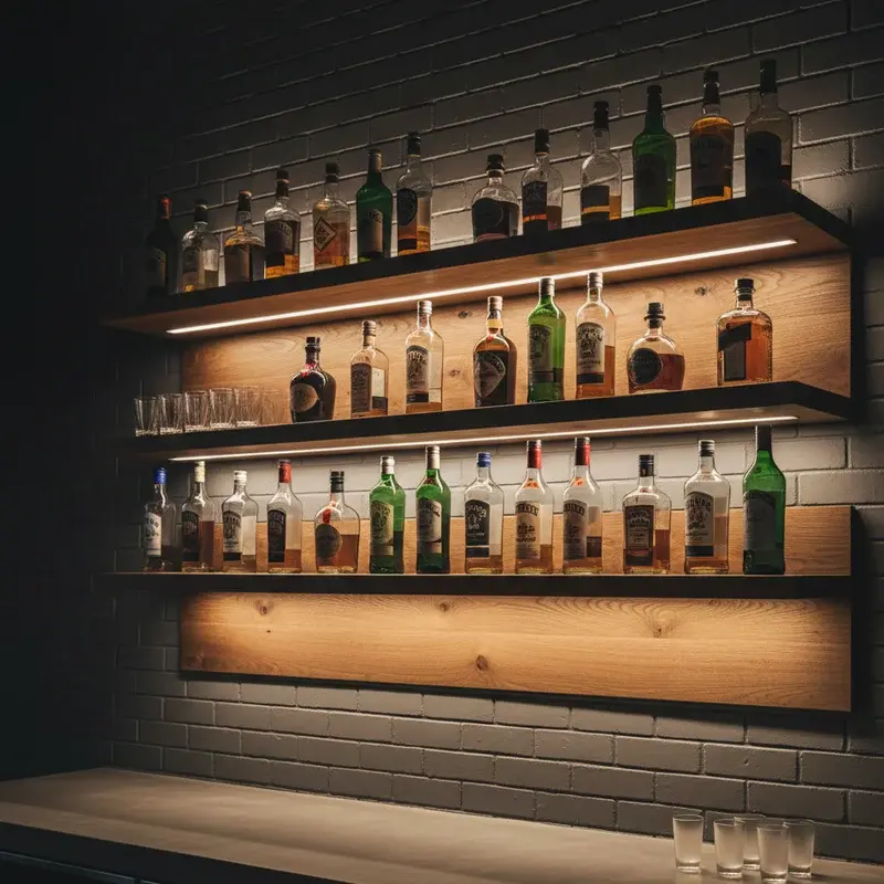 Bar Shelf Lighting Ideas