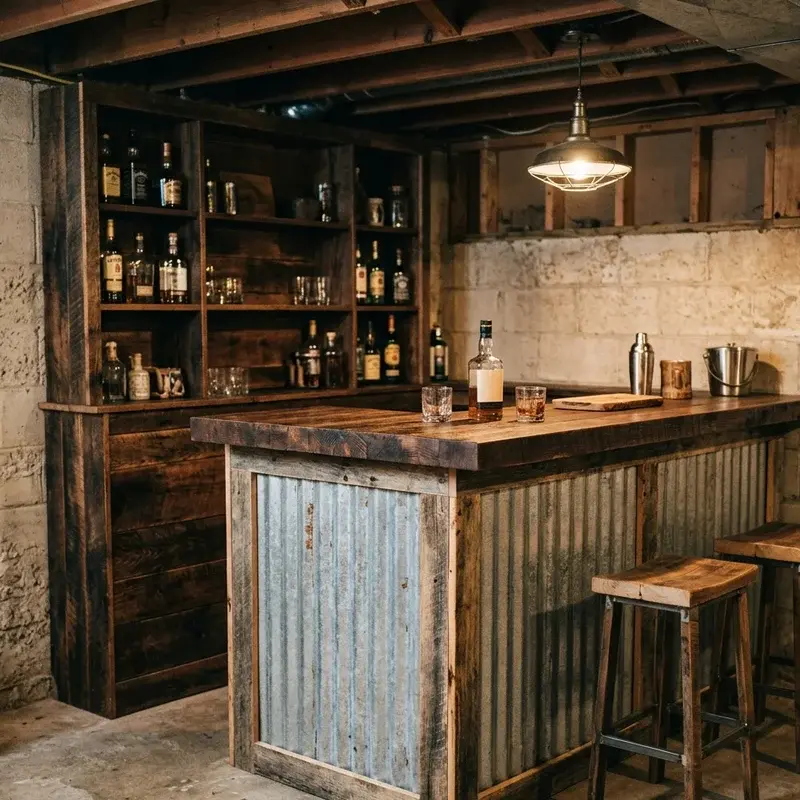 DIY Rustic Basement Bar Ideas