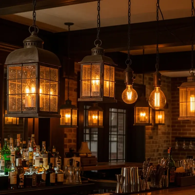 Rustic Bar Lighting Ideas